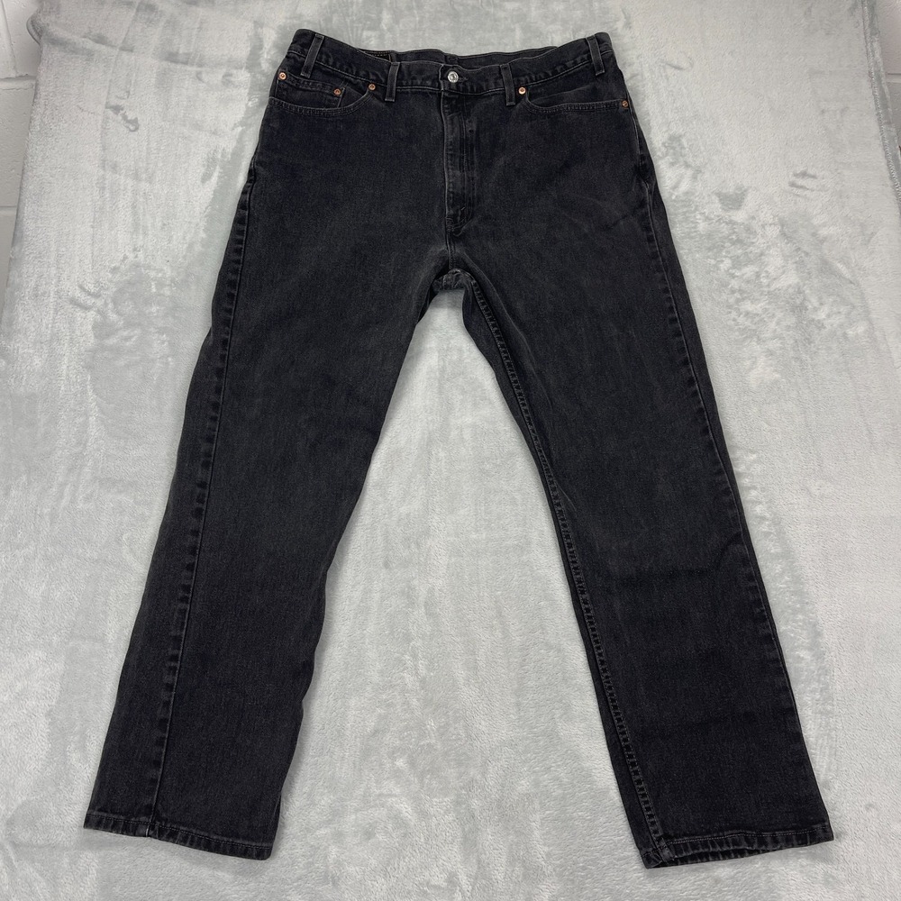 Levi's Jeans Mens 40x32 (38x31) Black Denim 505 Regular Fit Straight Leg Grunge